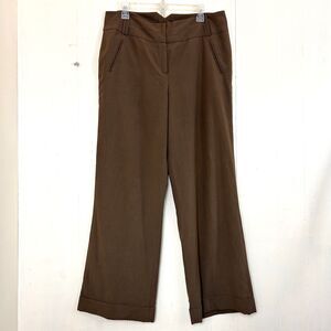 Larry Levine Pants Size 14 Womens Brown Dress Trousers Wide Leg Pants Size 14